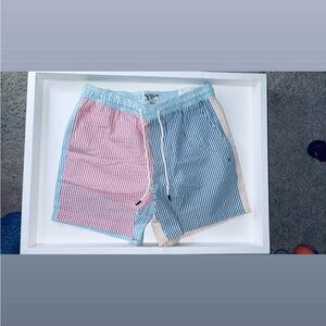 American Eagle Seersucker Swim Trunks